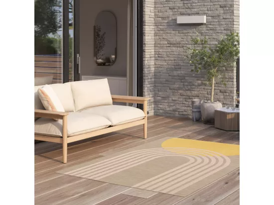 Tuli - Tapis contemporain à motif géométrique - Jaune moutarde - 160x230cm