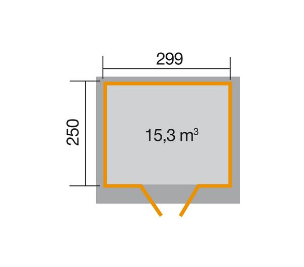 Weka Gartenhaus 325 Gr.4, ca. B301/H225/T301