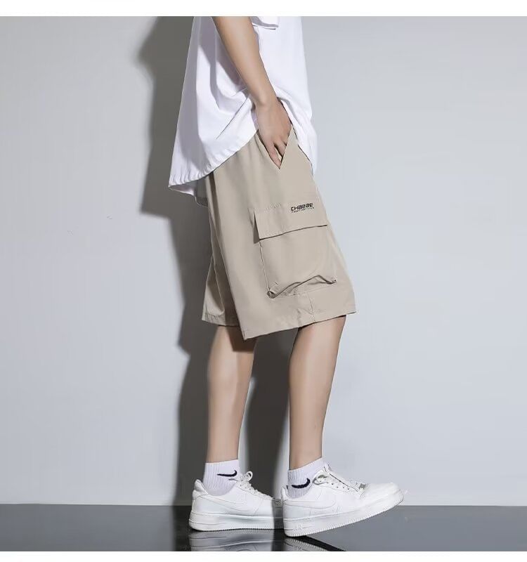 jaywoon - Effen cargoshorts met trekkoordtaille