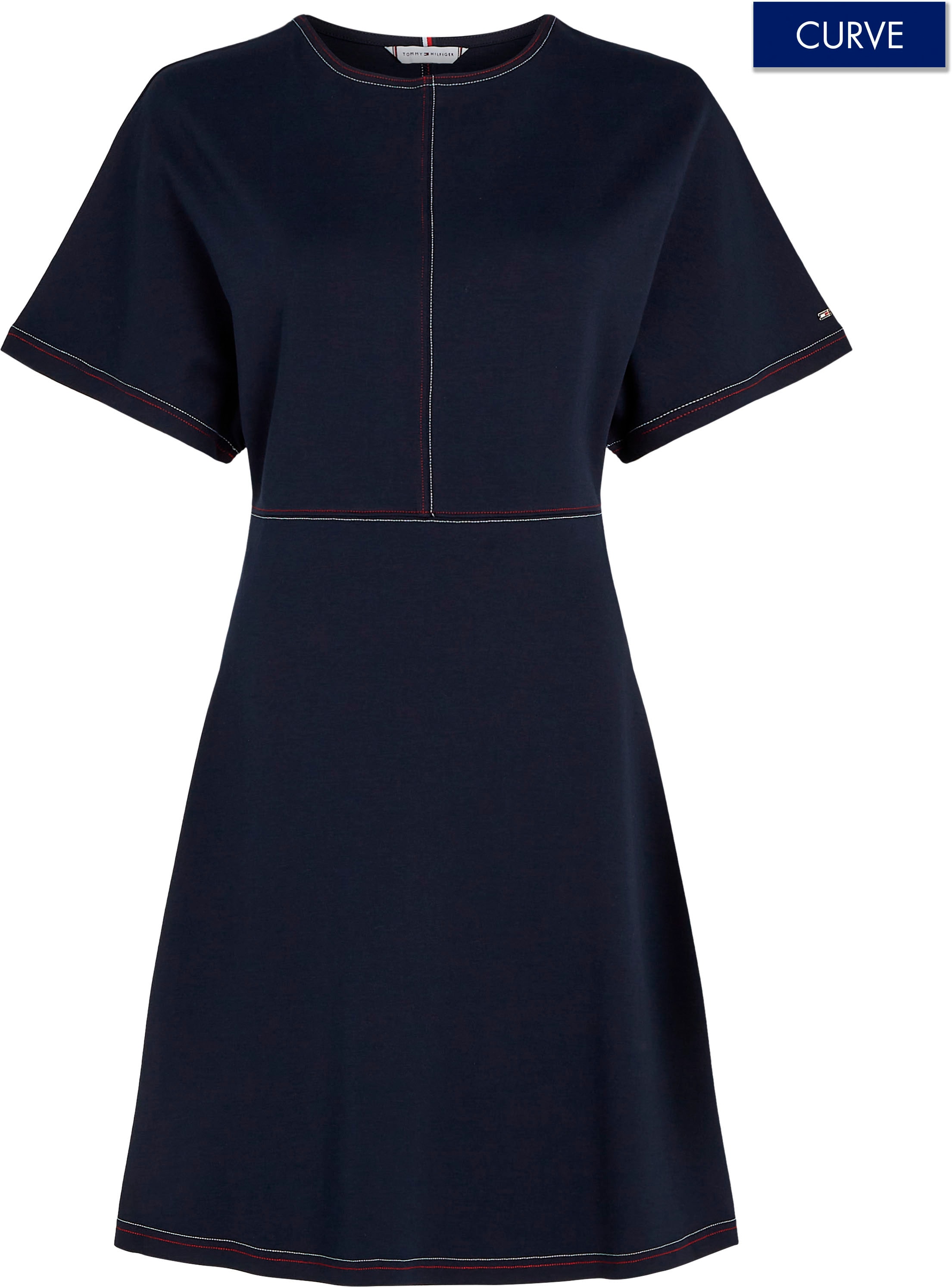 Tommy Hilfiger Curve Blusenkleid »CRV GLOBAL STP STITCH F&F DRS SS« Grosse Grössen
