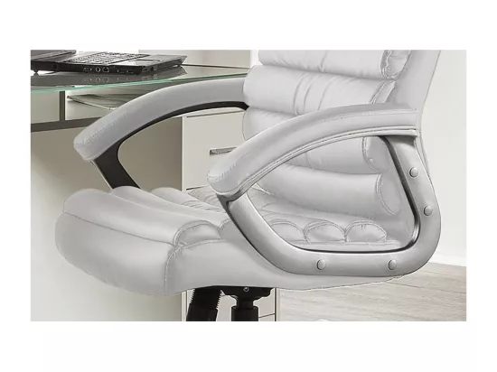 Chaise de bureau JOHN – PU blanc – Hauteur réglable 115-125 cm – Style élégant et ergonomique