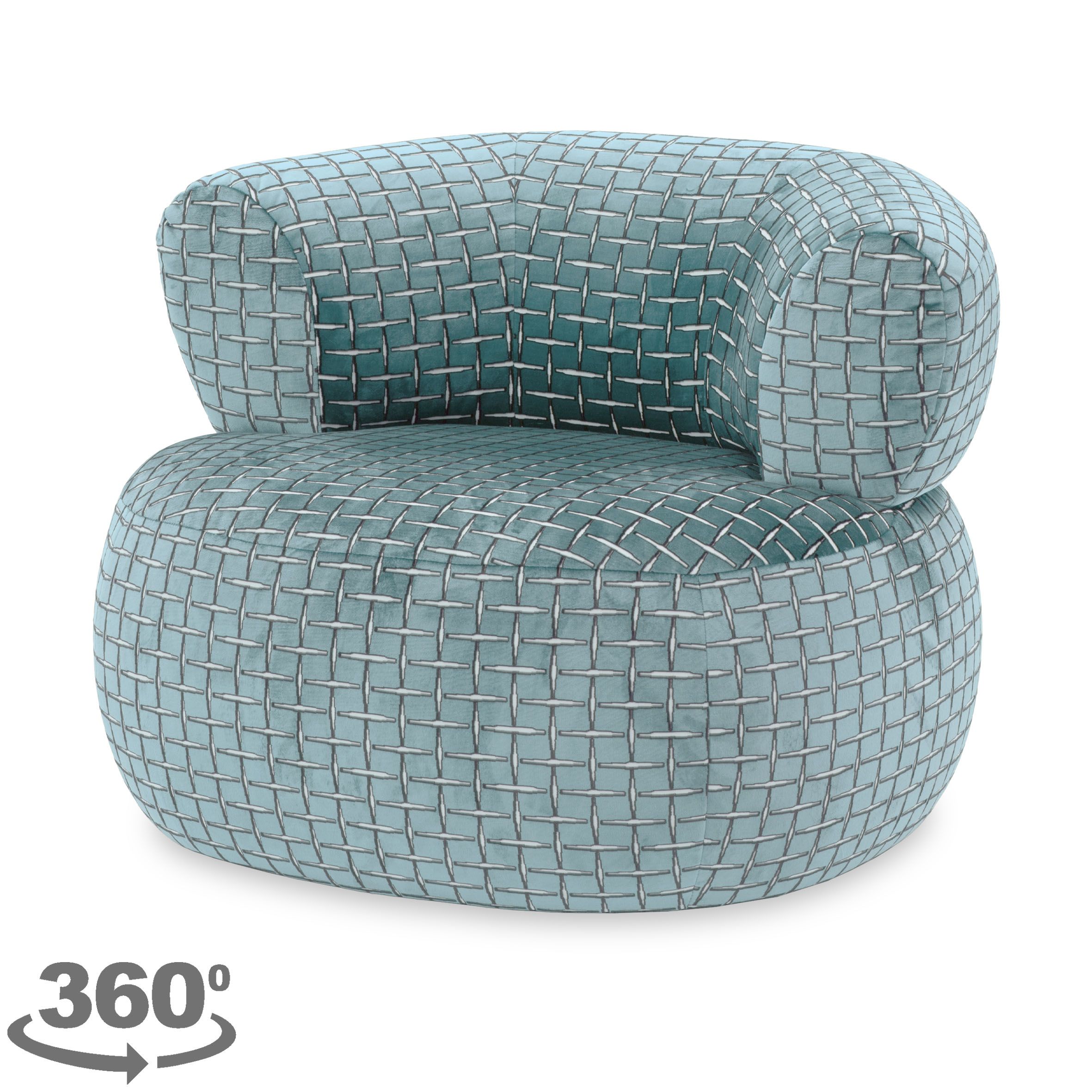 Draaifauteuil Letters B96 x D81 x H77 cm