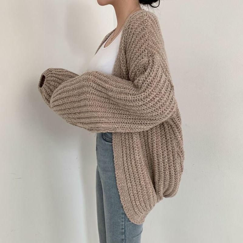 Angel Shine - Oversized open-front ballonmouw V-hals vest
