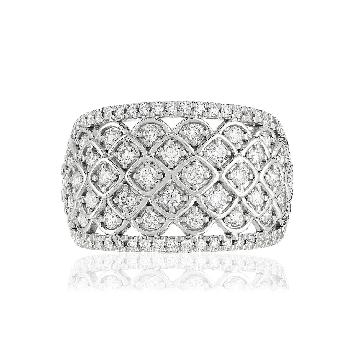 Bague or blanc 750 diamants