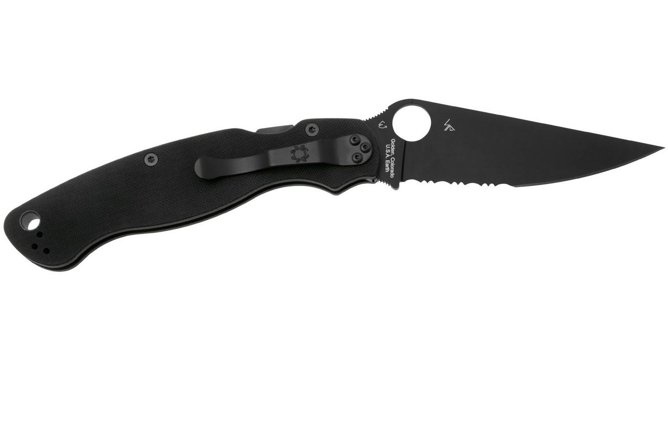 Spyderco Military 2 Black C36GPSBK2 Black G10, partly serrated zakmes