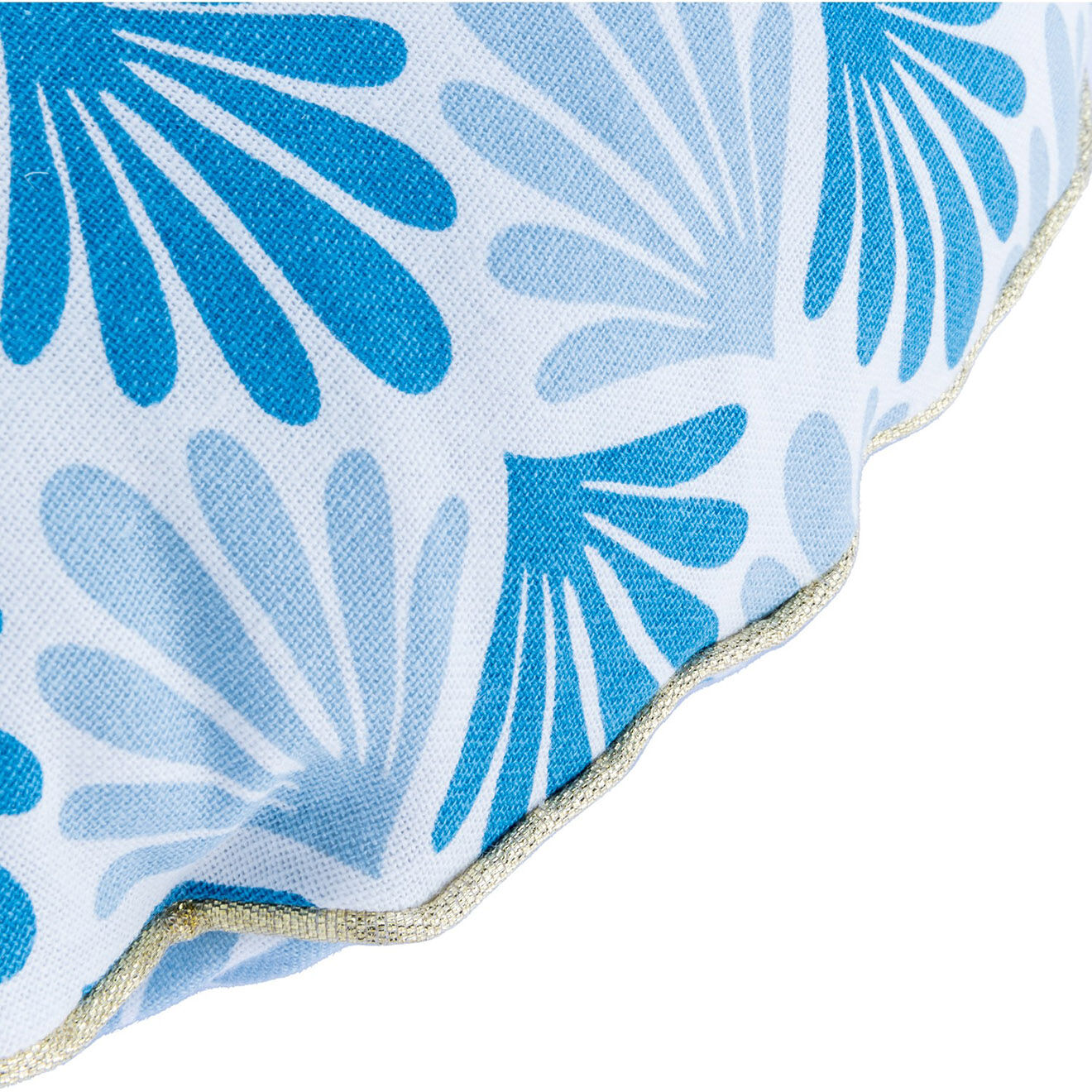 Febronie Coussin rond d'extérieur Bonbon Peacock bleu - D. 43cm