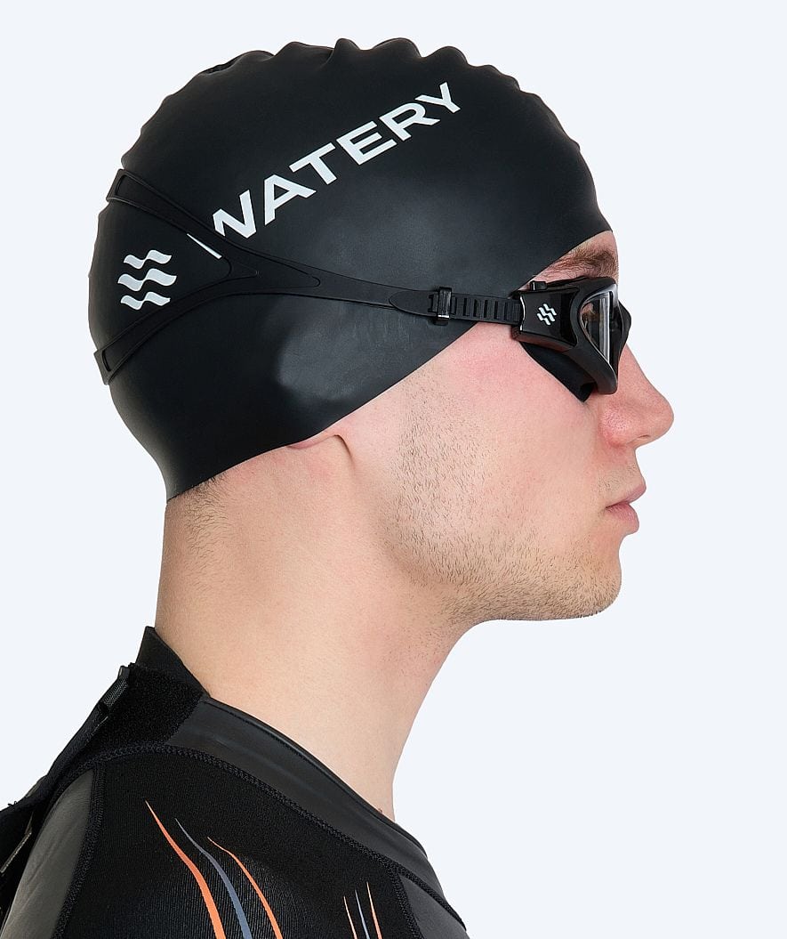 Watery nærsynede svømmebriller med styrke - (-2.0) til (-6.0) - Raven Active - Sort/klar