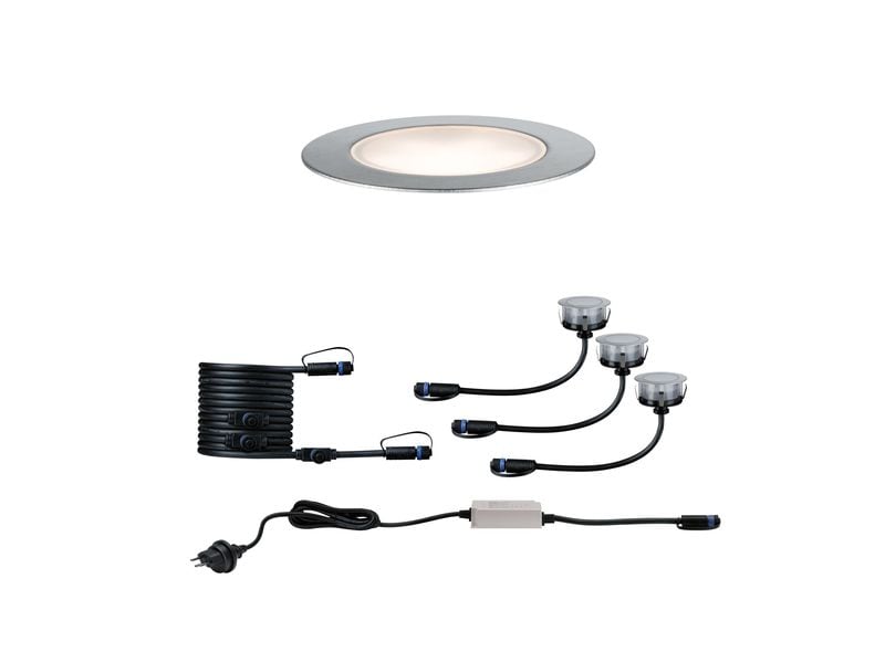 Paulmann Gartenspot Plug & Shine Floor 90° 3000 K, Basisset Starterset für das Plug & Shine System