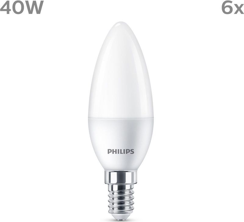 Philips - LED Kaarslampen - Warmwit - E14 - Set van 6