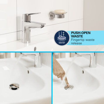 Grohe wastafelkraan Start M-size QuickFix mat zwart