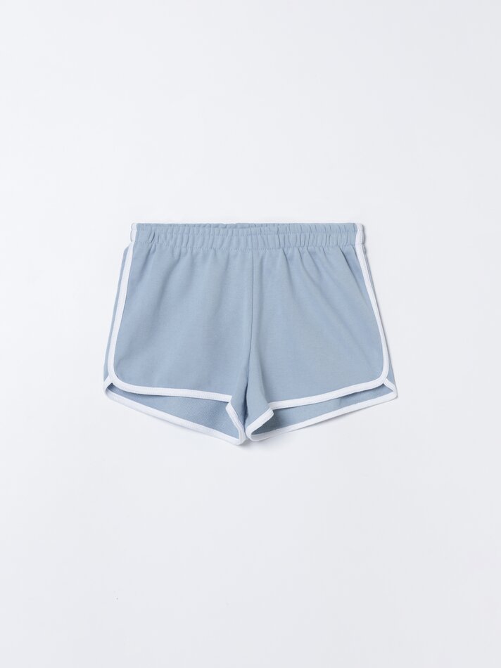 Conjunto de 4 shorts básicos de fleece com detalhes em rosa claro