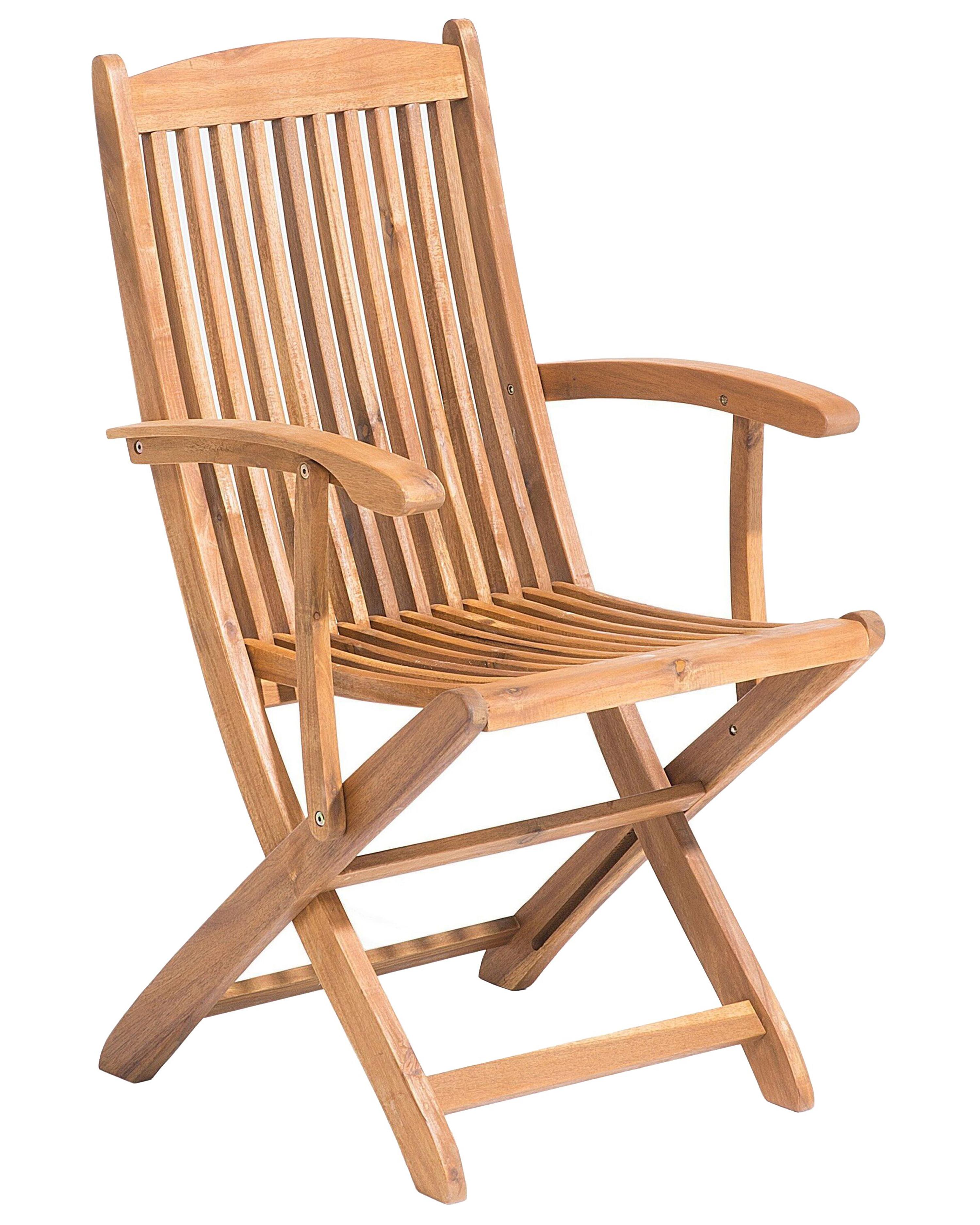 Set van 2 stoelen met zitkussen MAUI Acaciahout Gebroken wit