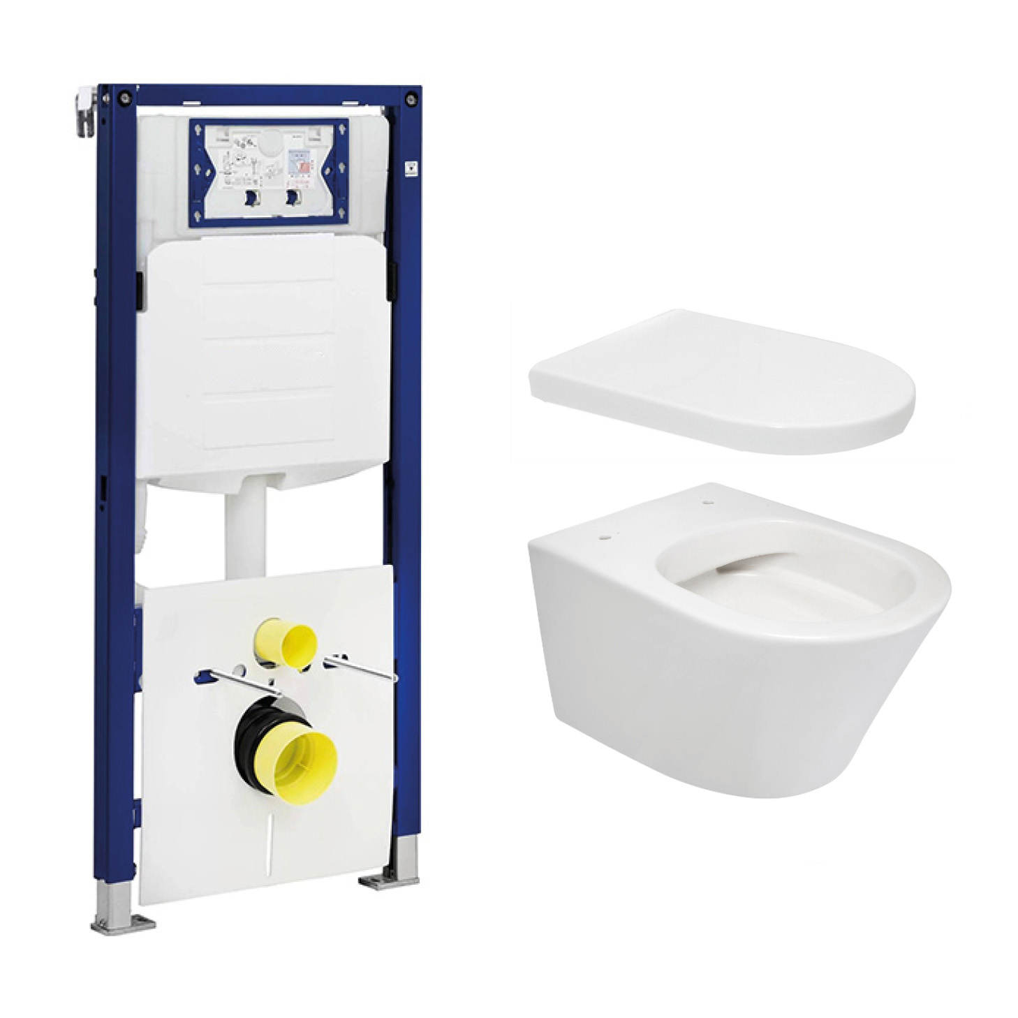 Geberit UP320 toiletset met Mueller Afesta randloos toilet en softclose zitting