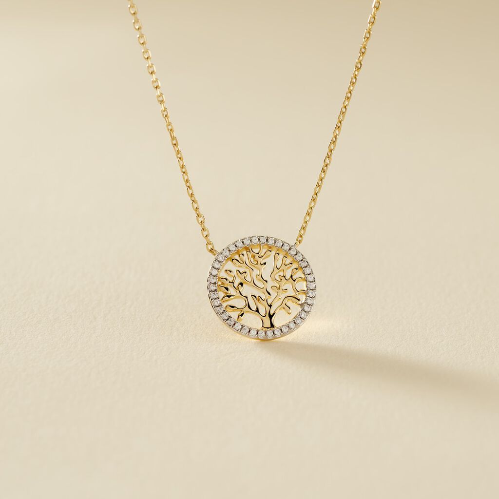 Collier Theolina Plaqué Or Jaune Oxyde De Zirconium