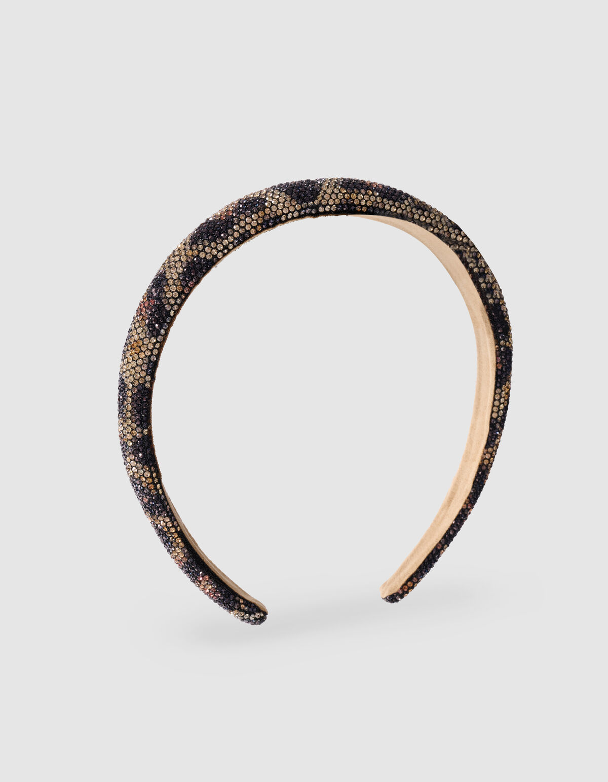 Strass Leopard Haarband Bruin