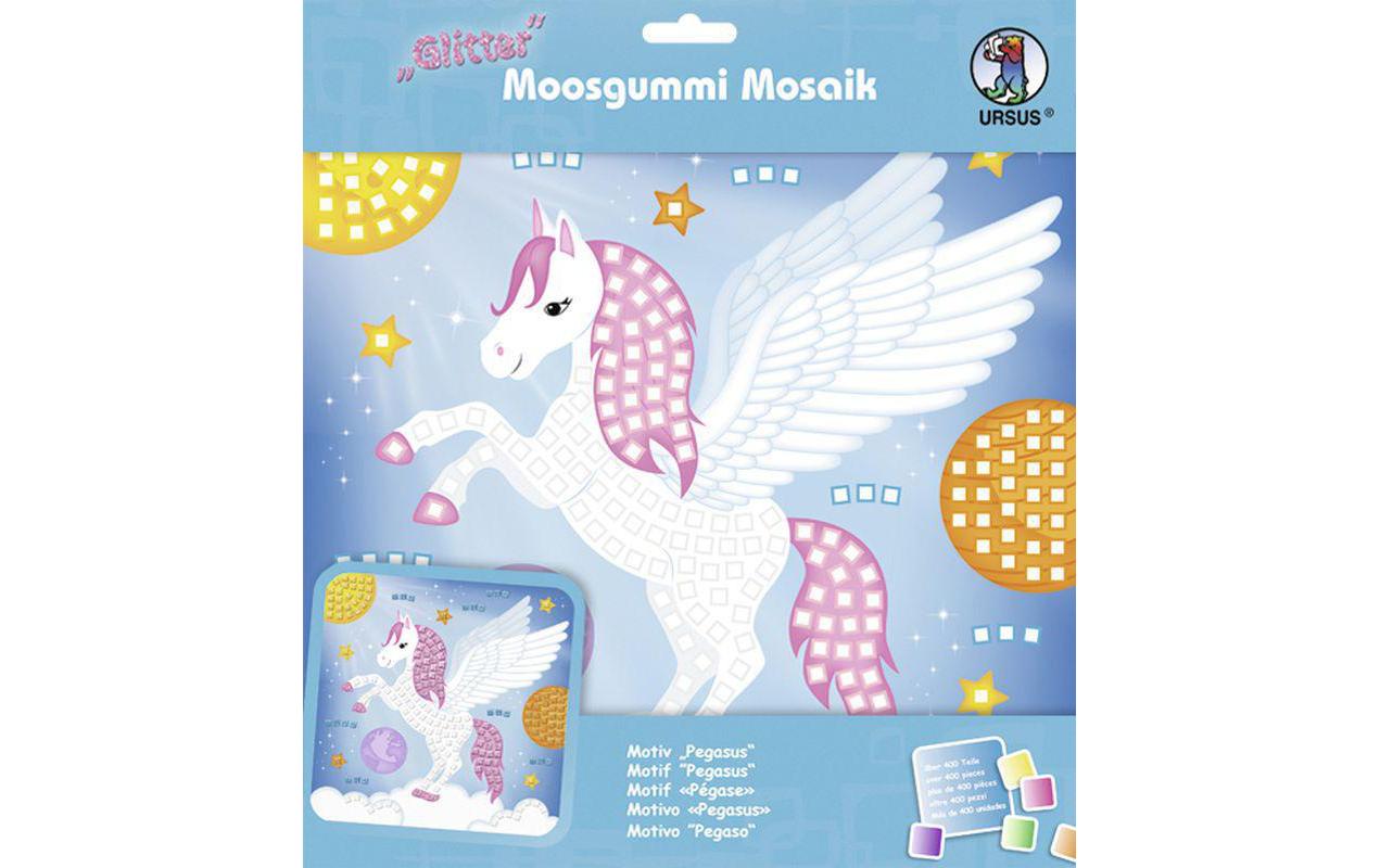 Moosgummi-Set Glitter Pegasus, MehrfarbigMoosgummi mit Glitter-Effekten