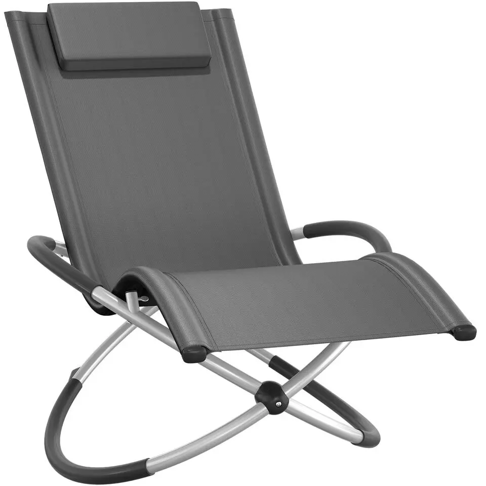 tectake Ligbed Paulina ergonomisch, opvouwbaar, 150 kg, Grijs