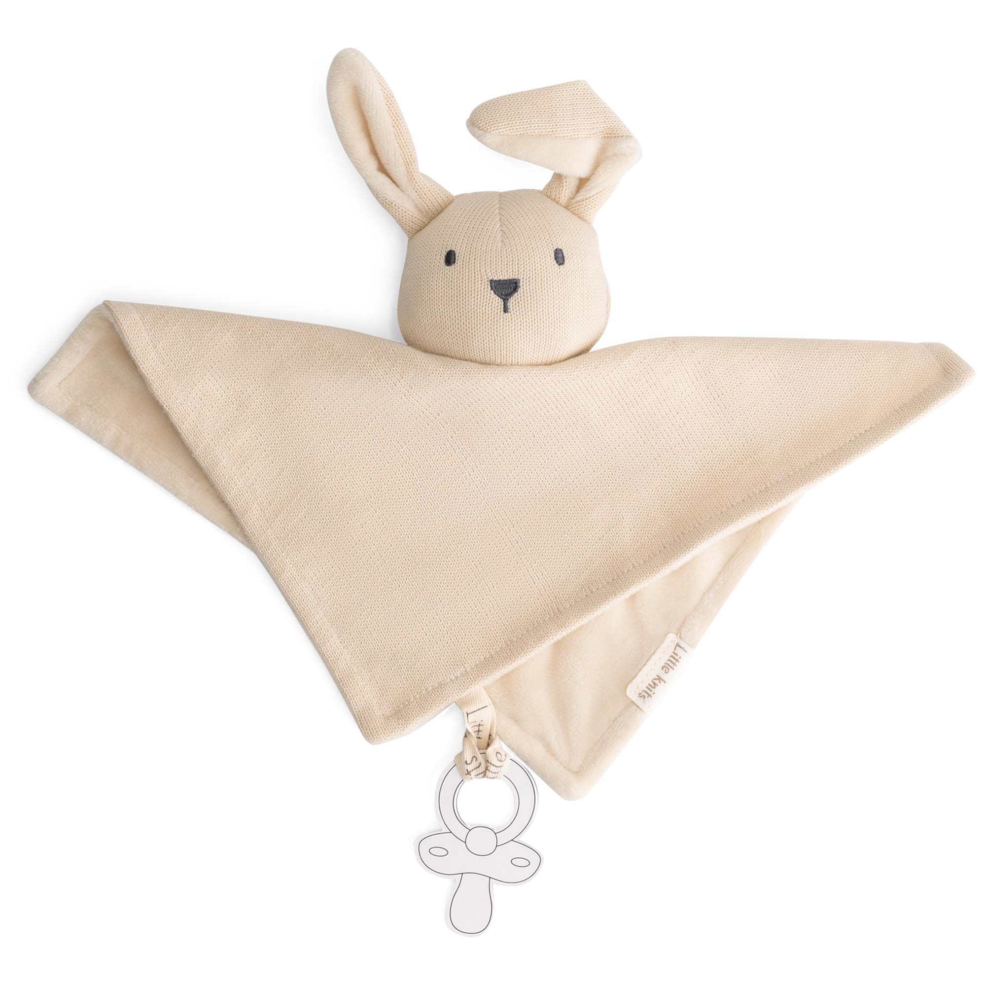 Prénatal knuffeldoekje Little Knits wit