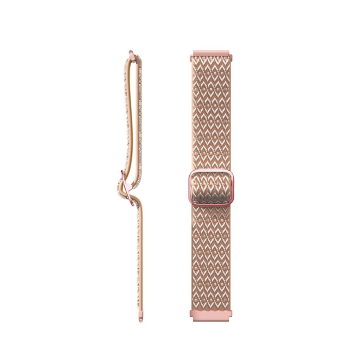 Samsung Galaxy Watch 42mm / Watch Active 2 / Watch Active / Gear Sport Elastisches Nylon Gummi Armband (Gelenkumfang: 160-230mm) - Rosa