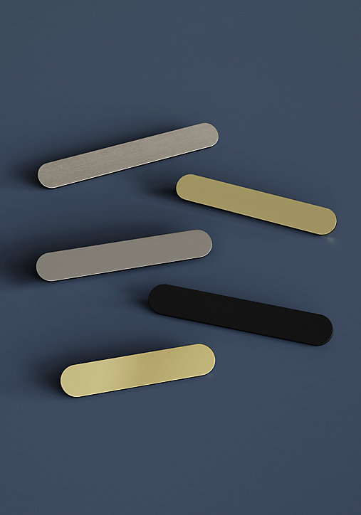 Poignée de meuble arrondi GoodHome Minzh aluminium mat noir l.153mm x l.25mm x H. 16mm entraxe 128mm