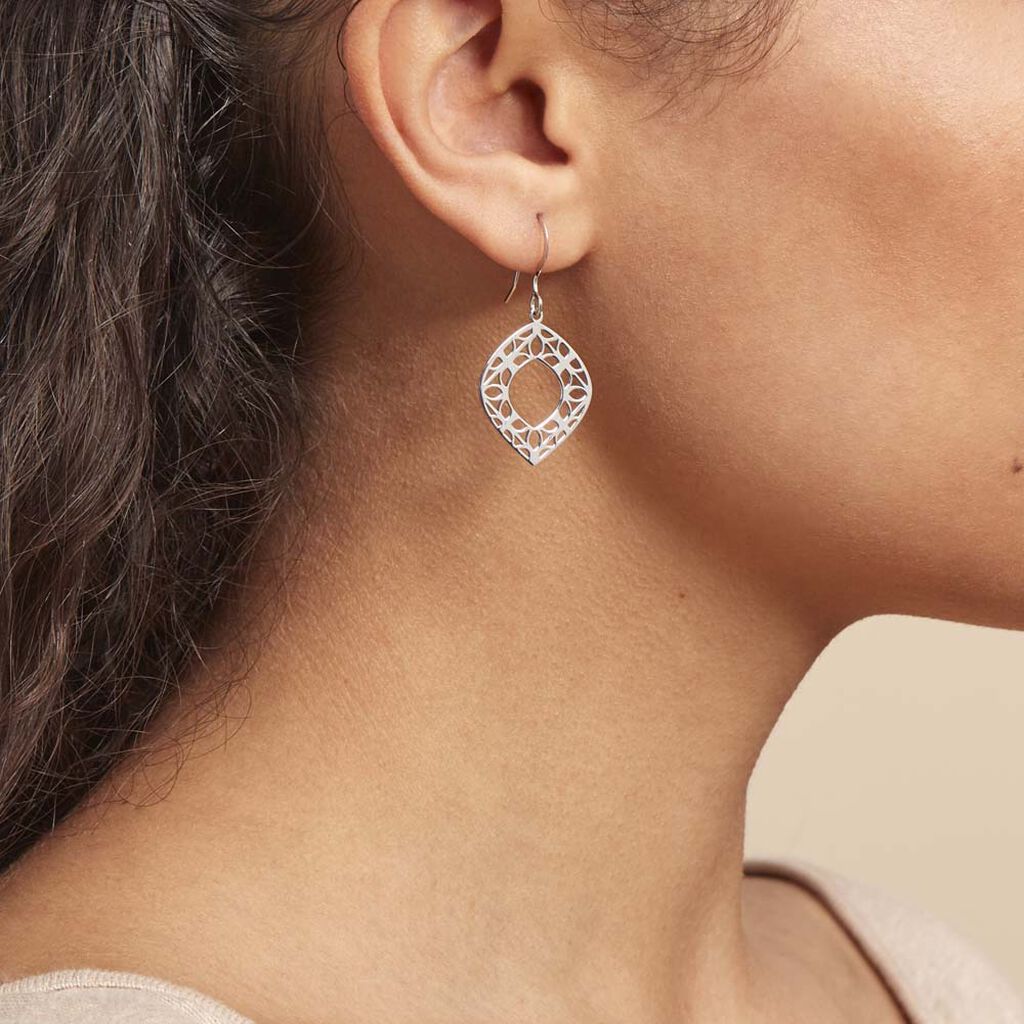 Boucles D'oreilles Pendantes Maurizia Argent Blanc