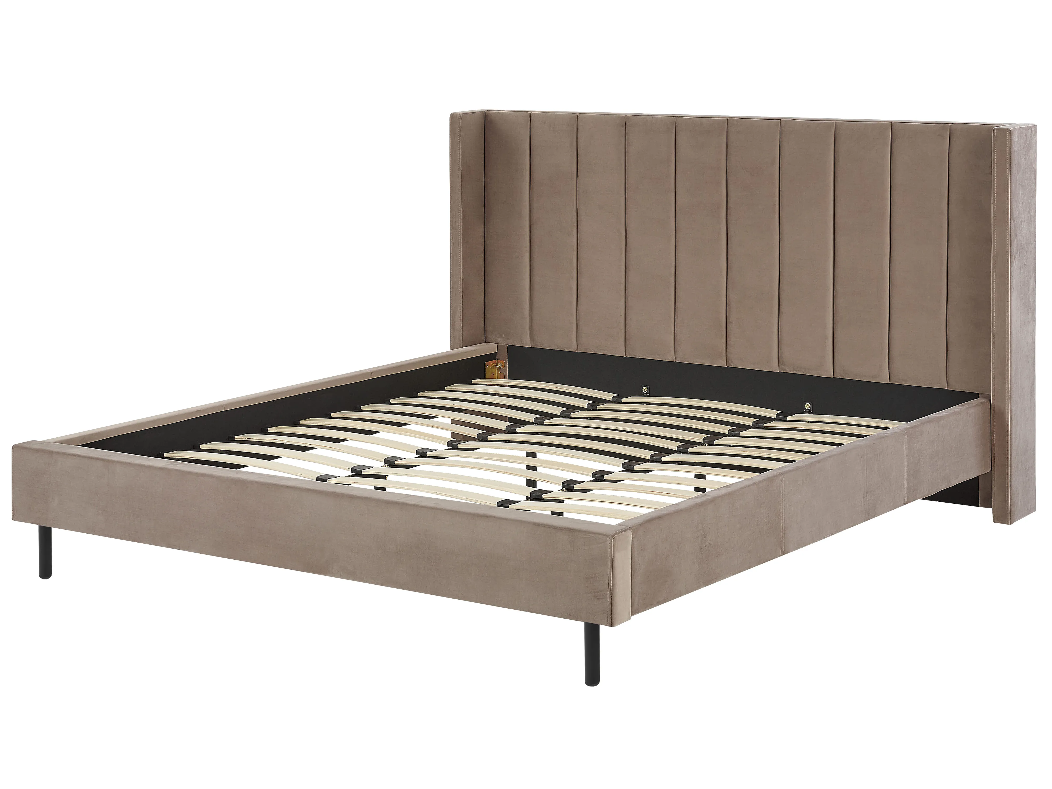 Bed Fluweel VILLETTE 180 x 200 cm Taupe