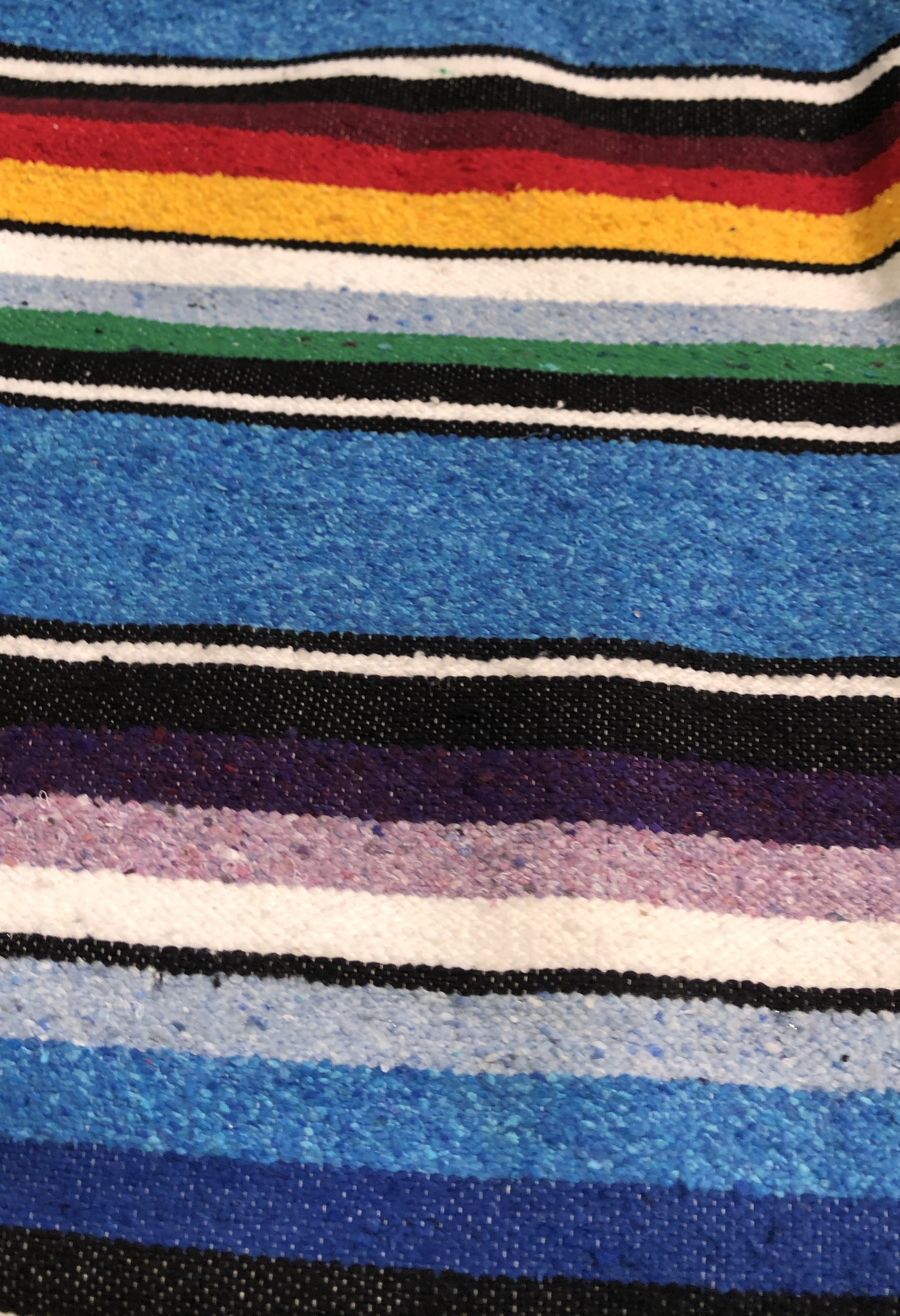 Side Shore Couverture Mex Blanket Mexicaine - Cotton Serape Charcoal