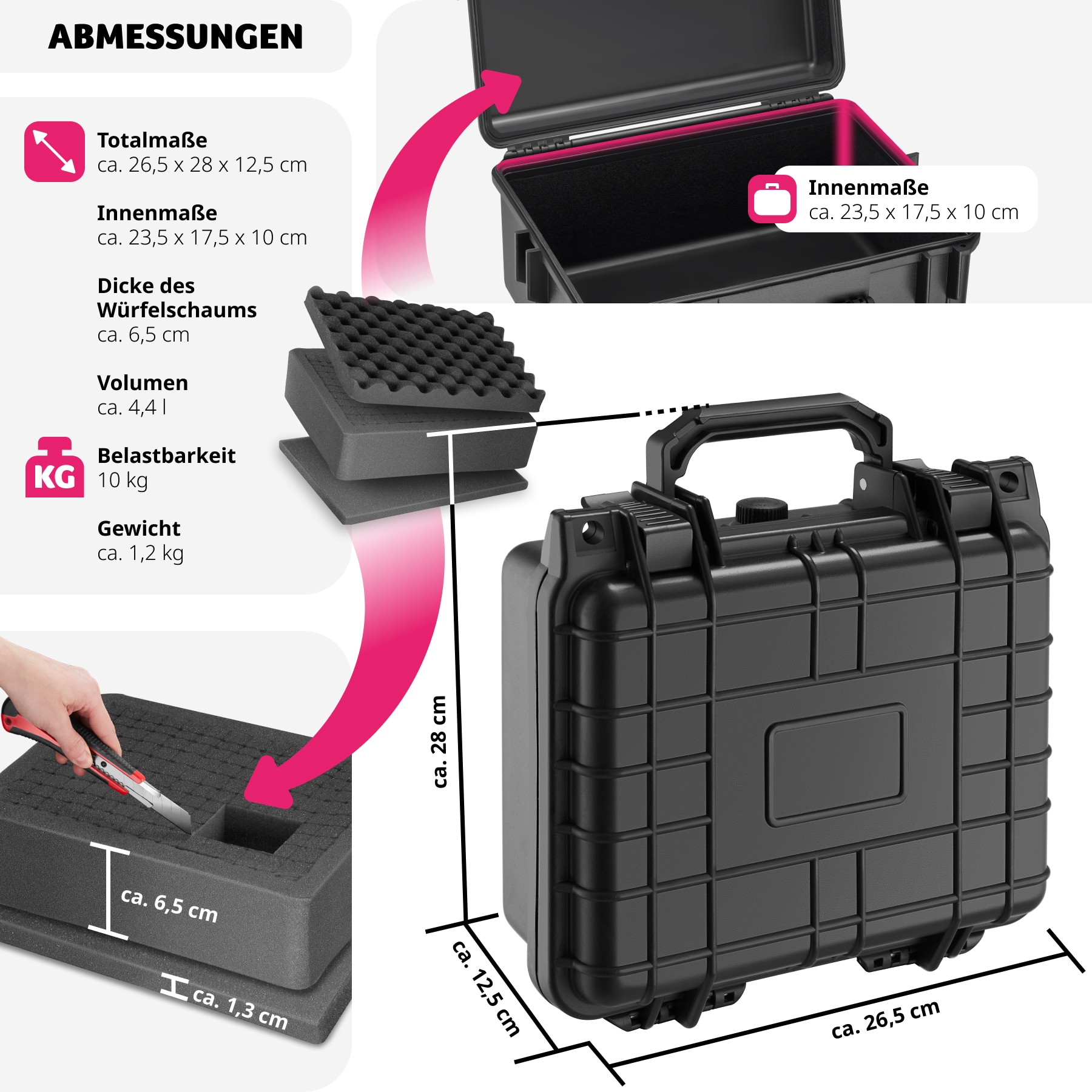 tectake® Fotokoffer Universalbox