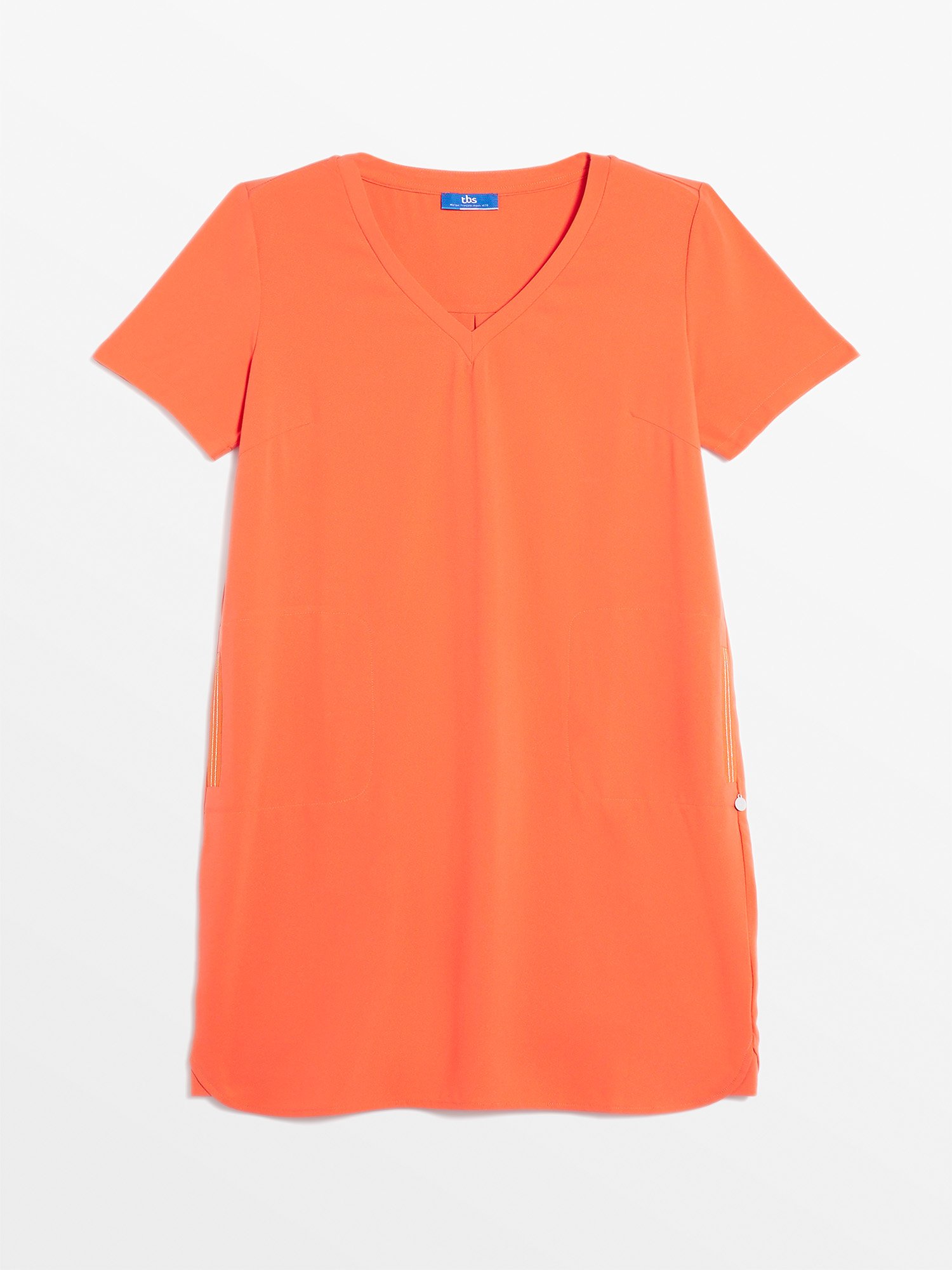 Robe Femme Stretch Avec Poches Rouge
