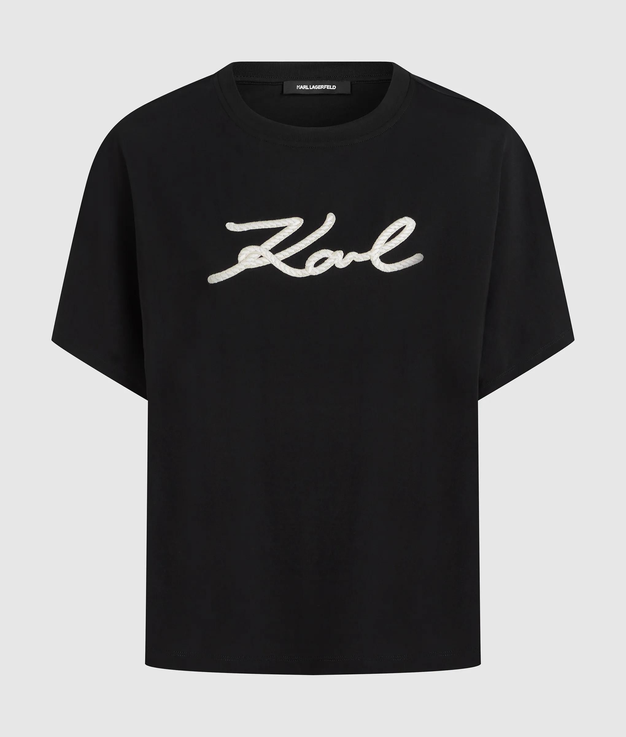 Handtekening koord-detail t-shirt