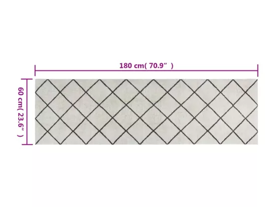 Tapis de cuisine lavable impression carrée 60x180 cm velours
