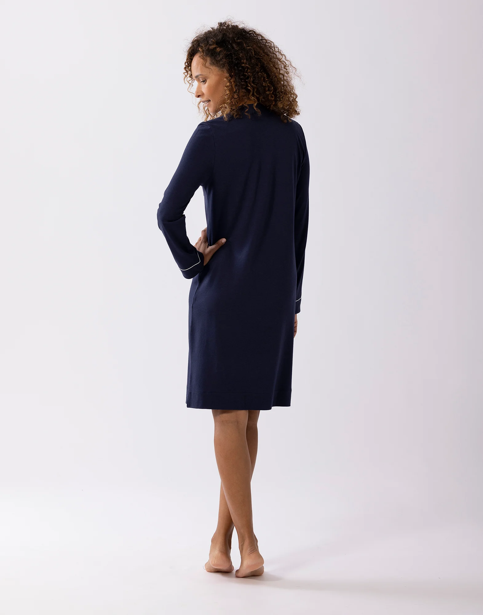 INTEMP A01 - Chemise de nuit en coton modal | Bleu