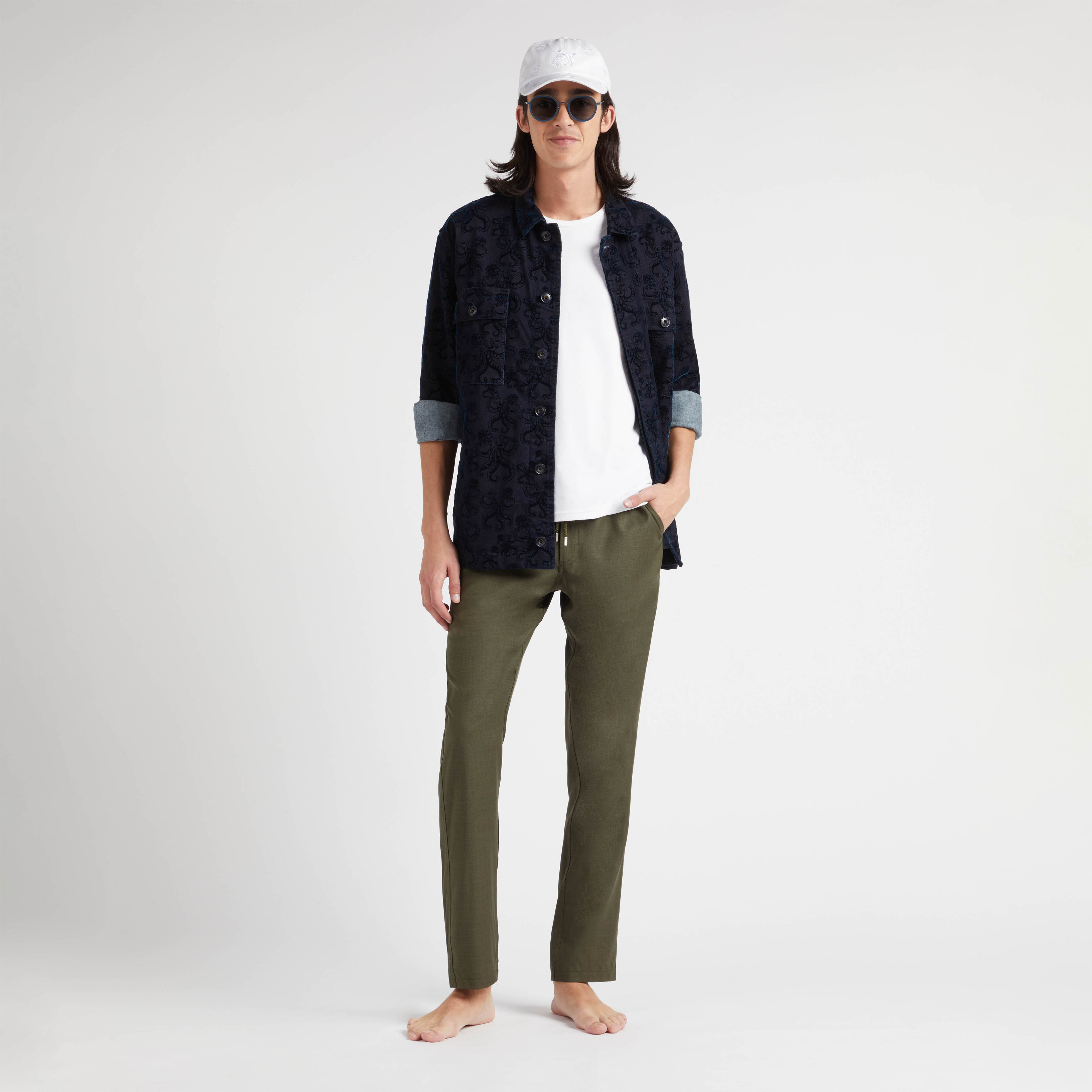 Pantalon en Laine Homme Uni