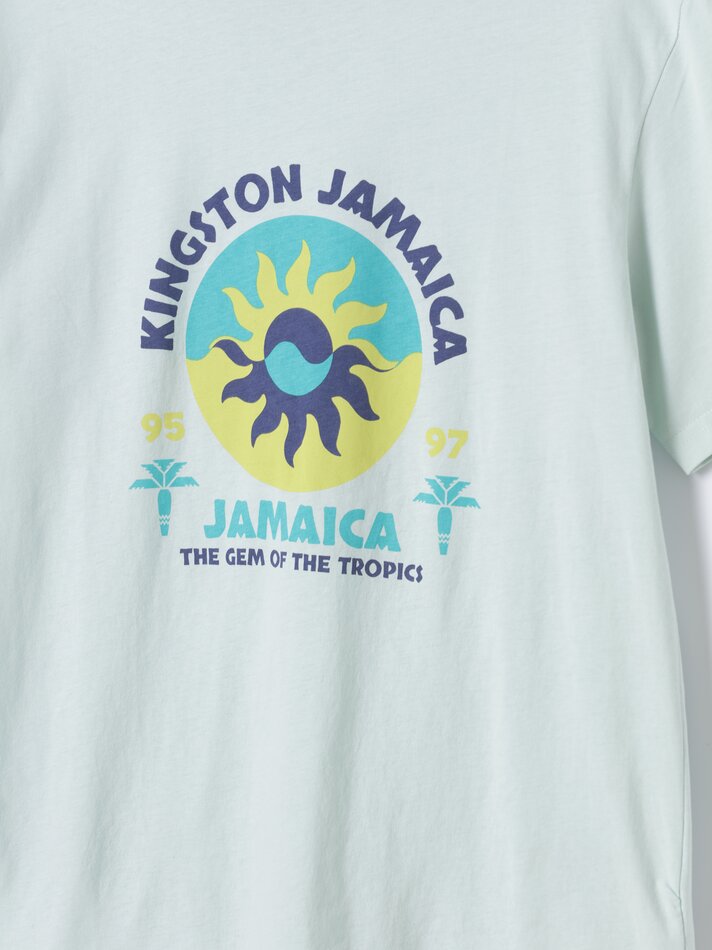 Camiseta de manga curta estampada - Turquesa Claro