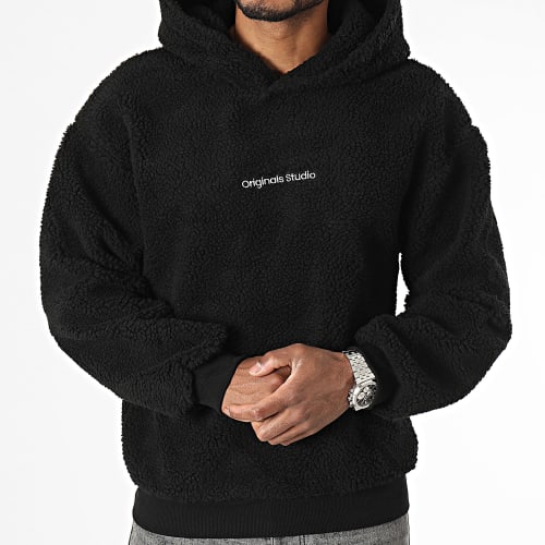 Sweat Capuche Polaire Teddy Noir