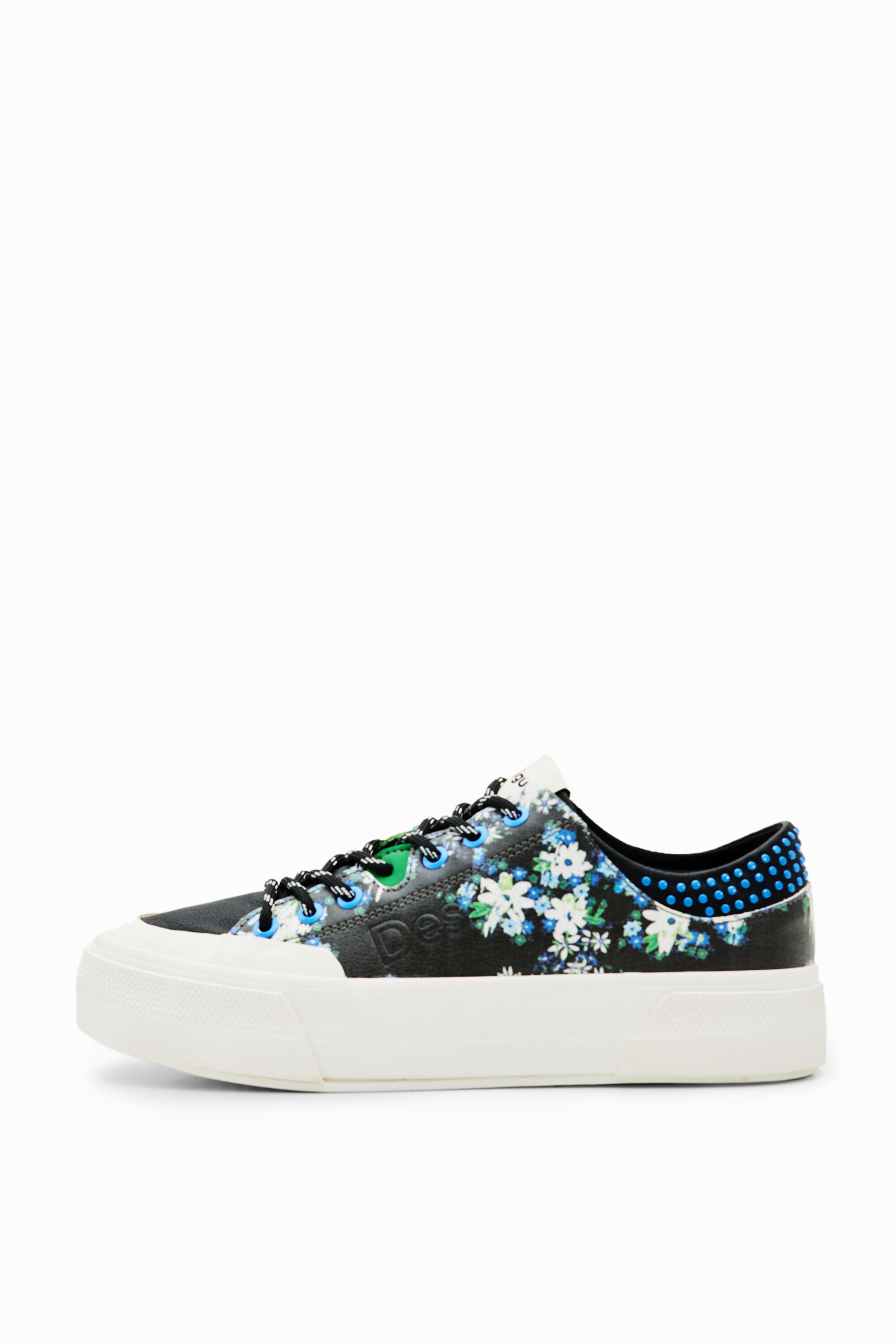 Baskets plateforme fleurs