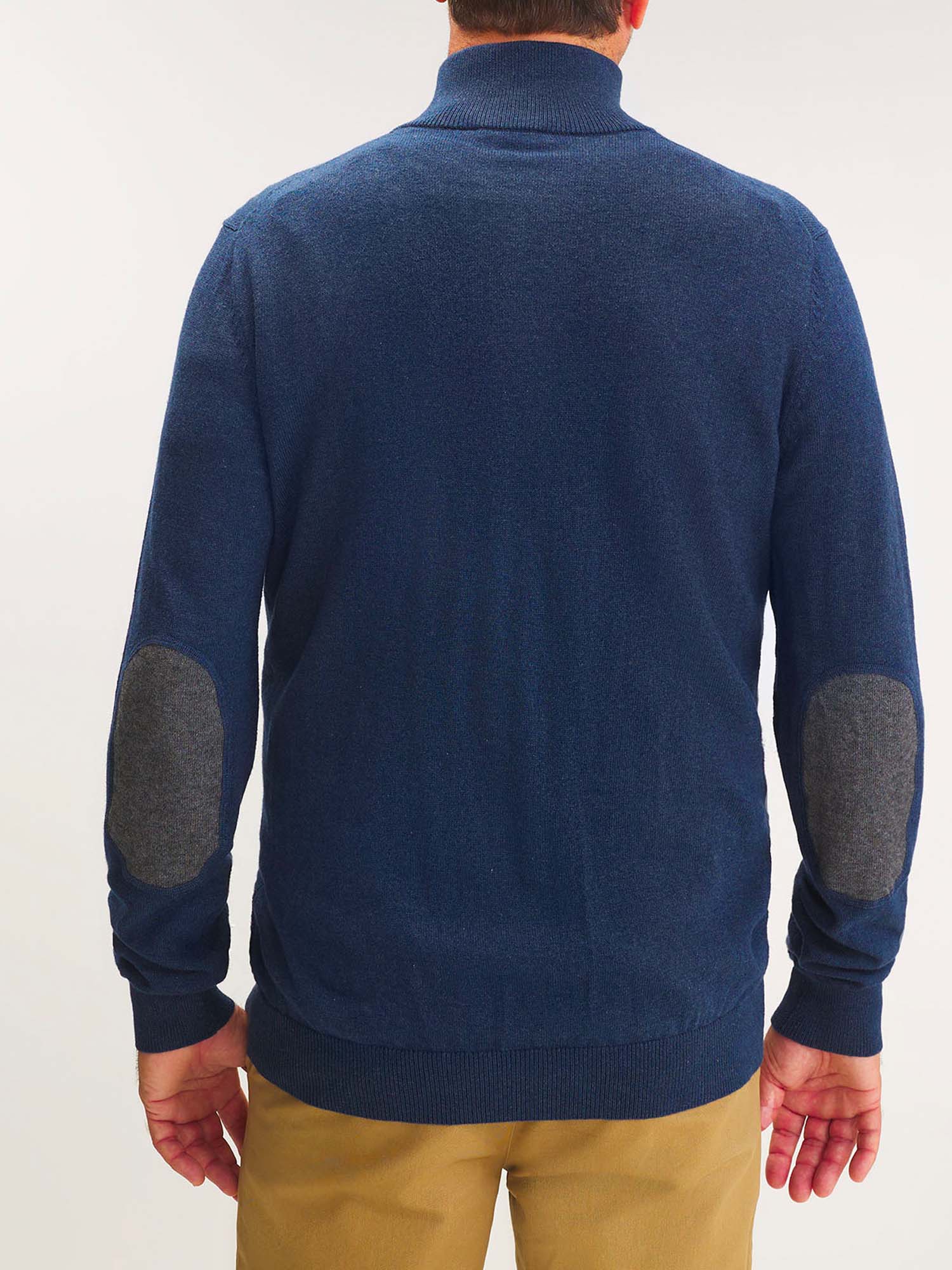 Pull Homme Col Camionneur Bleu
