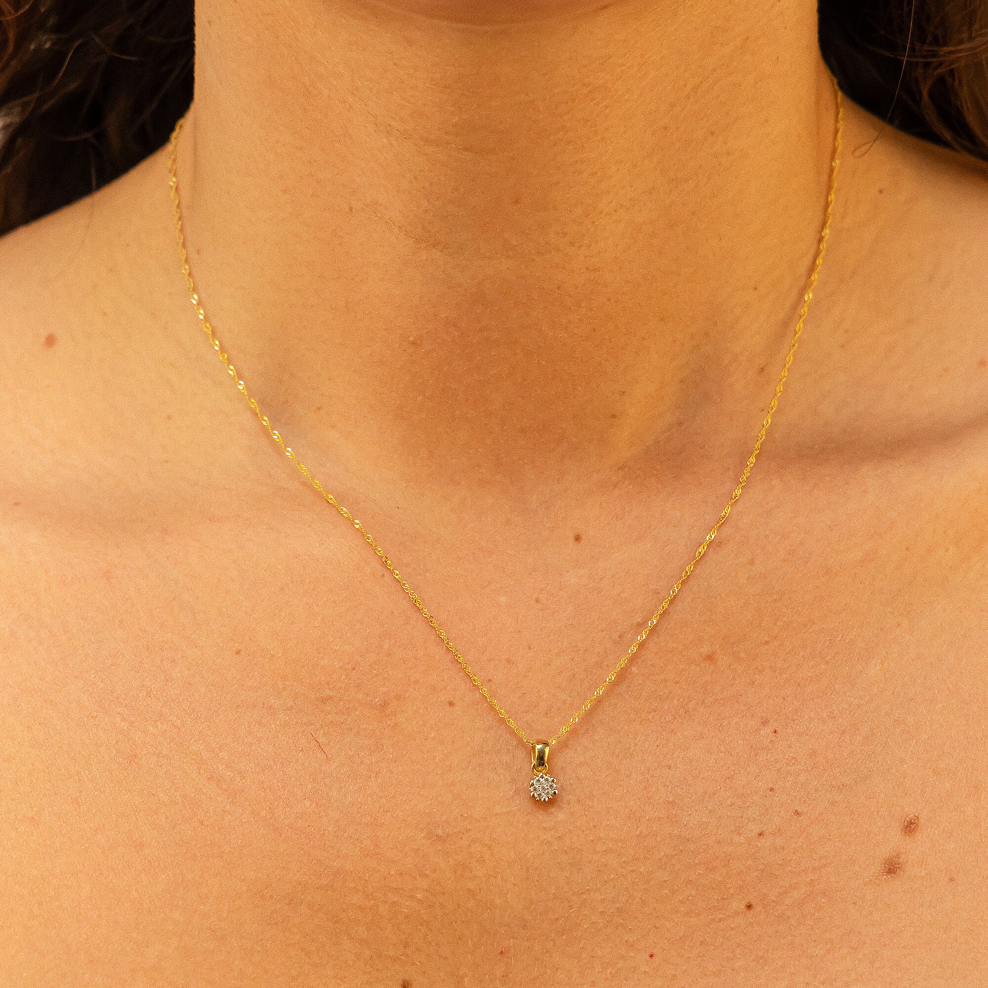 Fascination by Ellen K. Halskette 375 Gelbgold mit Zirkonia weiß 45cm lang
