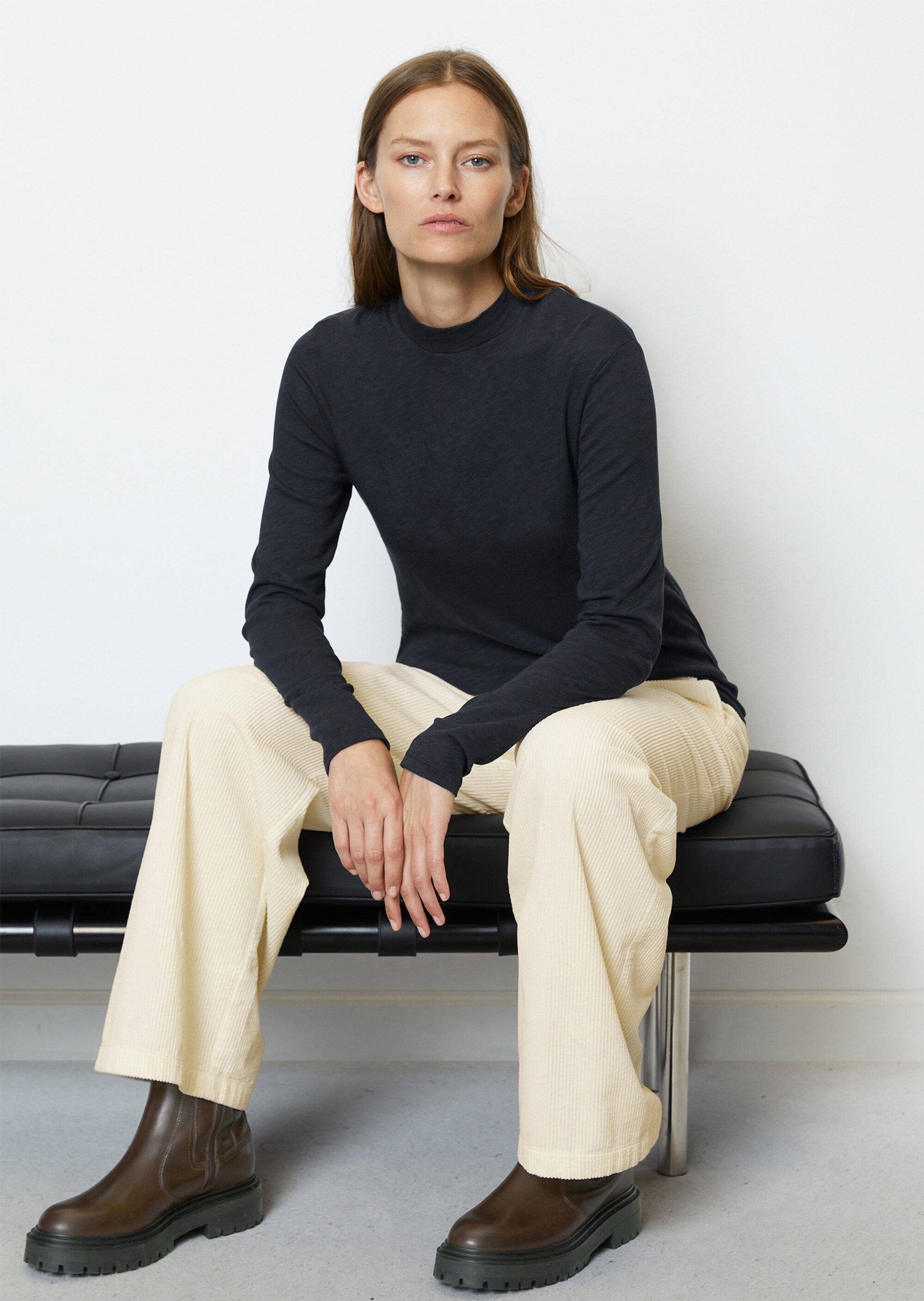 Longsleeve regularaus Slubjersey