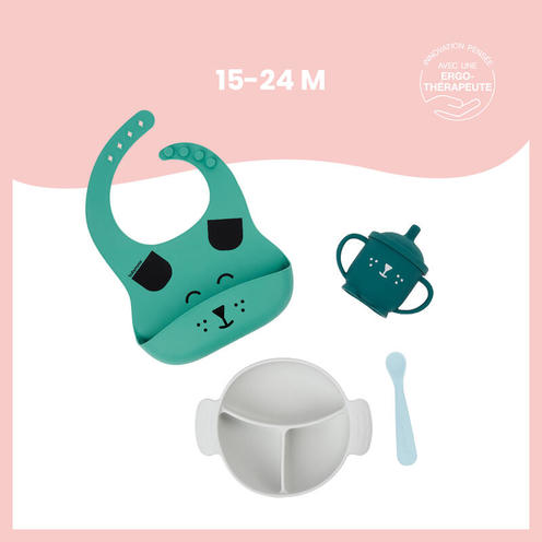 Coffret Repas 15-24 mois 4 pièces LEARN'ISY Chien - BABYMOOV