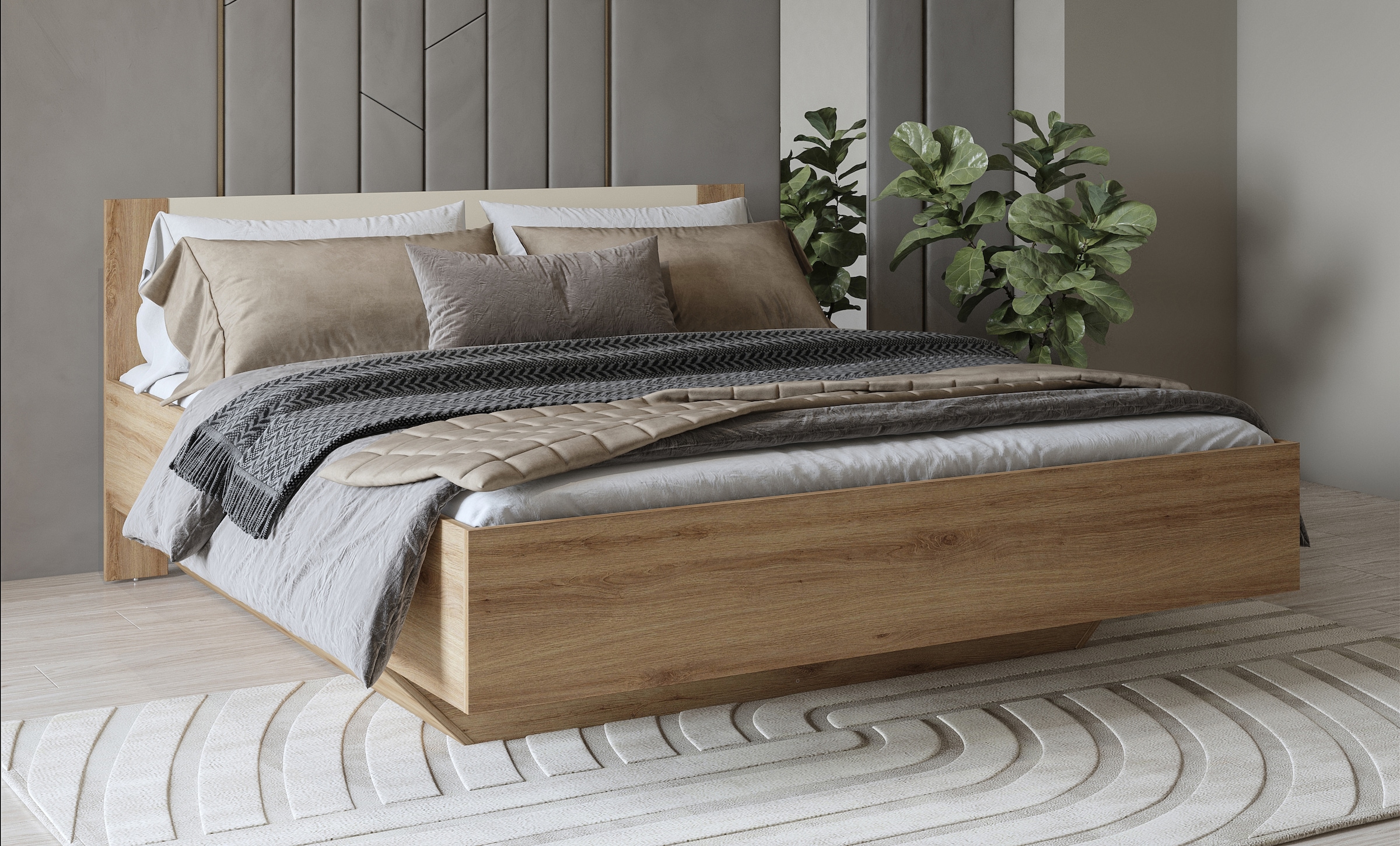 Home affaire Bettgestell »Bitry, Breite 160 bzw. 180 cm, moderner Bettrahmen« Doppelbett in zwei Grössen