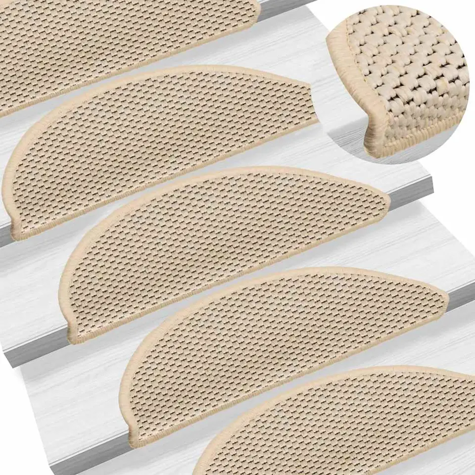vidaXL - Trapmat - Crème - Stof - 56 x 17 x 3 cm - 15 stuks