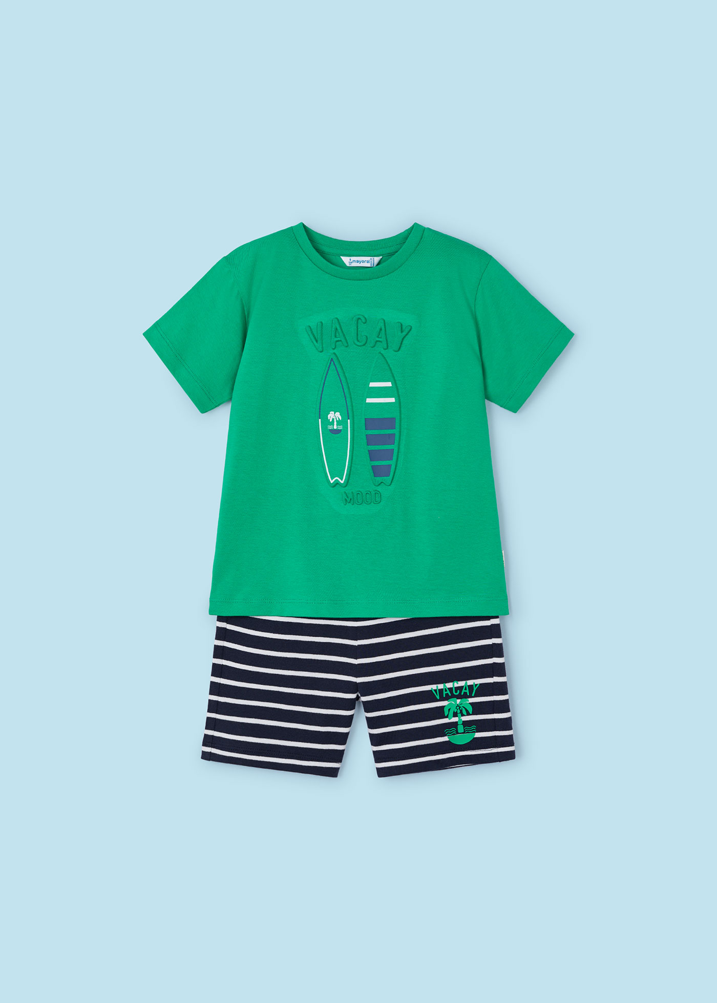 Conjunto listrado de duas peças Better Cotton para meninos, Clorofila