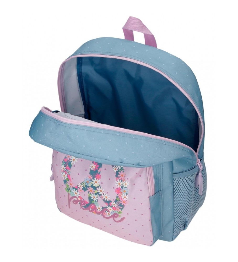 Roll Road Mochila Escolar Roll Road Peace 40 cm azul, rosa