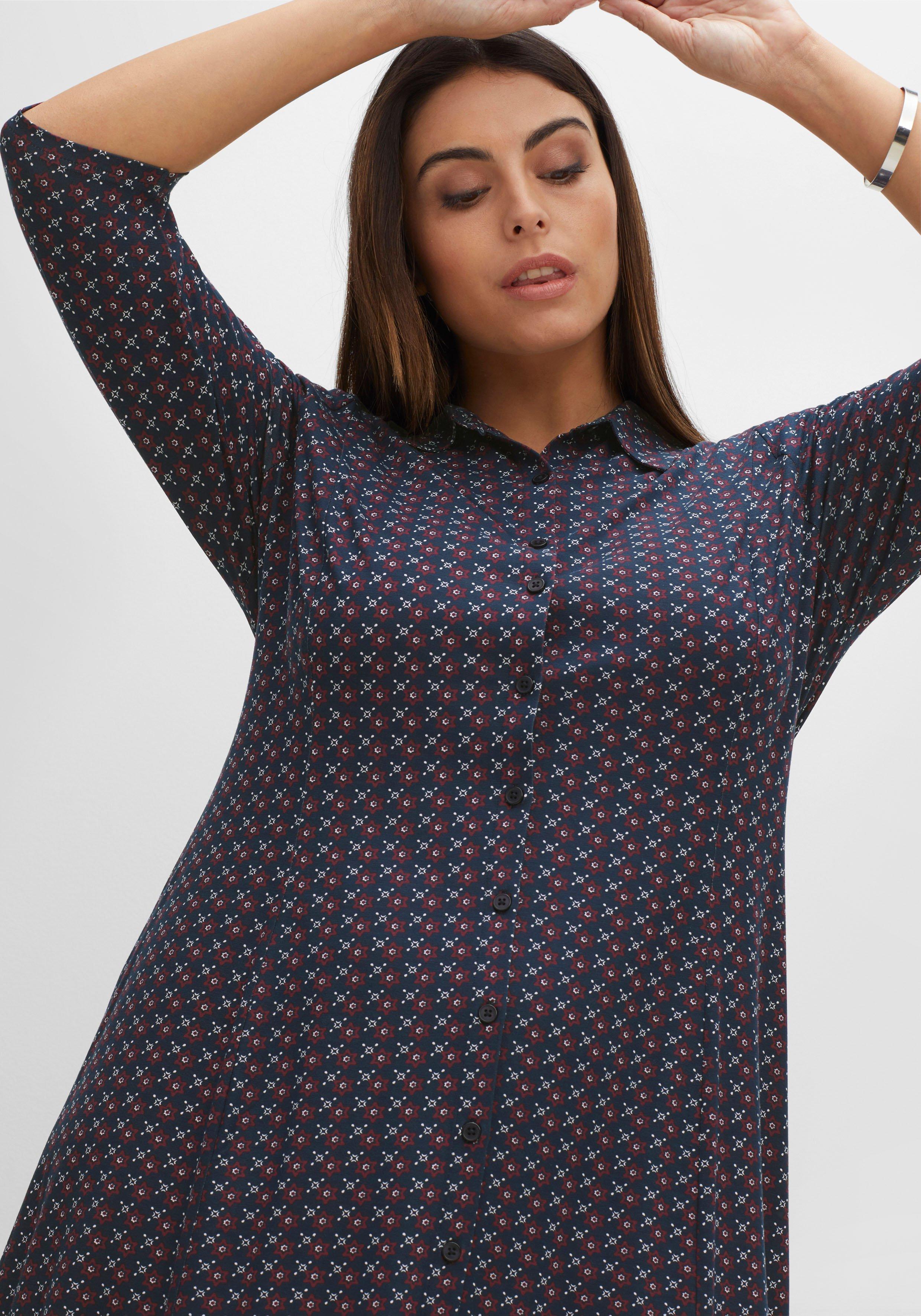 Jerseykleid in Hemdblusen-Stil, leicht elastisch