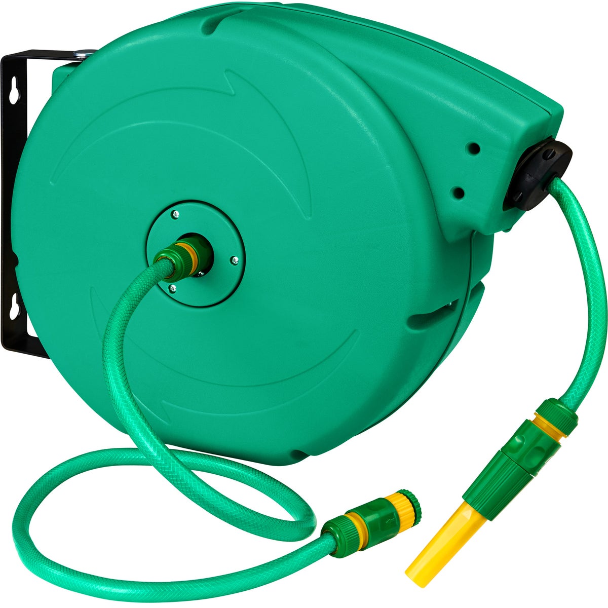 tectake slanghaspel met ½ inch snelkoppeling, werkdruk 8 bar inclusief waterverstuiver en bevestigingsmateriaal