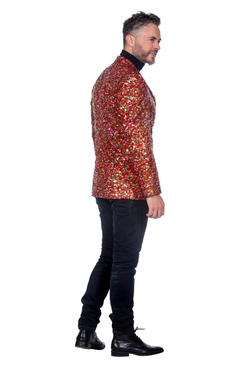 Rood Groene Blazer Heren Pailletten