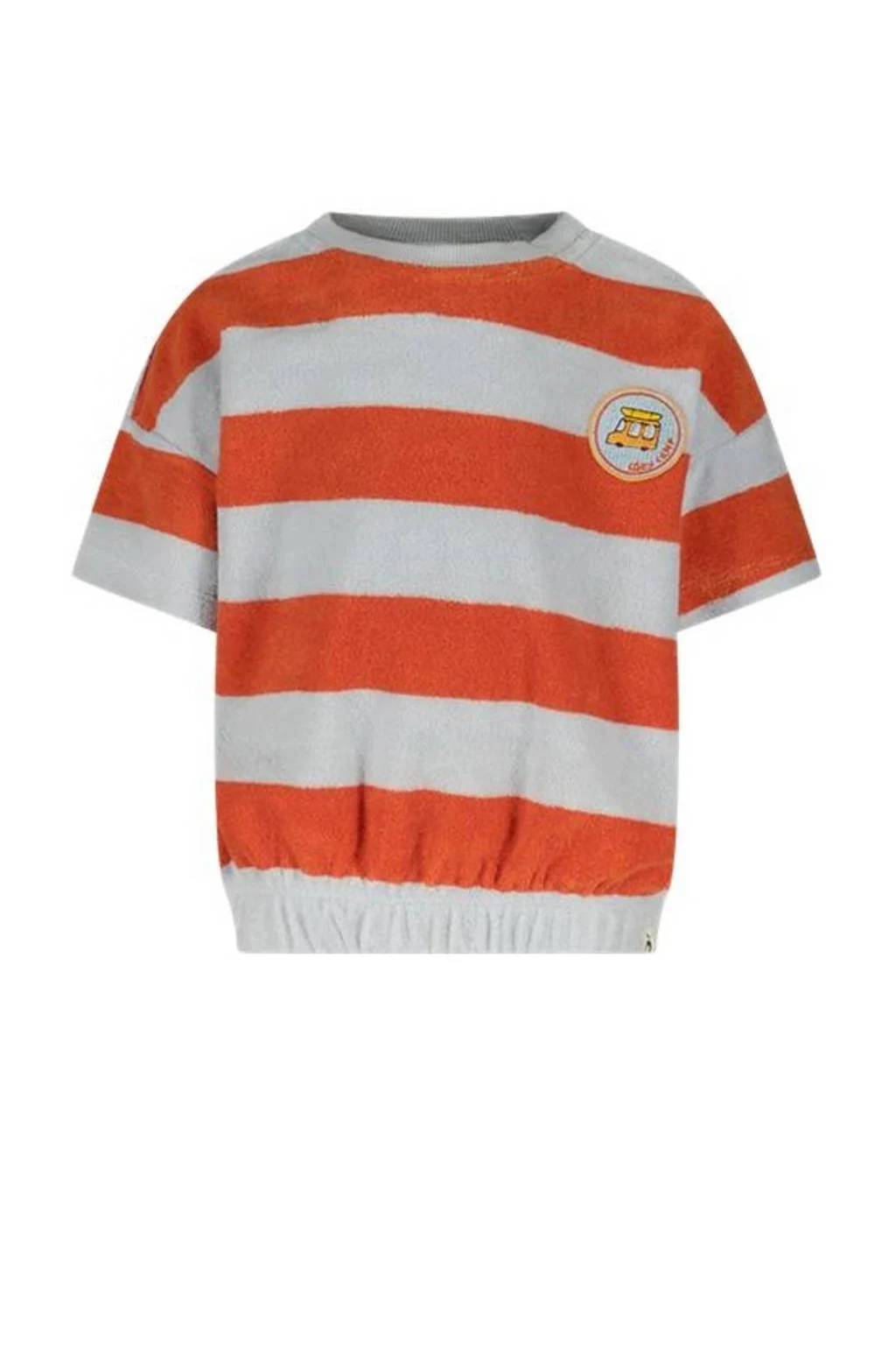 The New Chapter baby gestreept T-shirt Cesar rood/lichtblauw