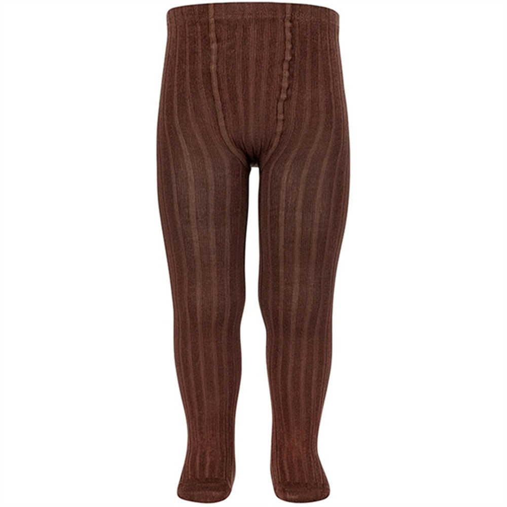Strømpebukser Rib Basis Brown - Cóndor