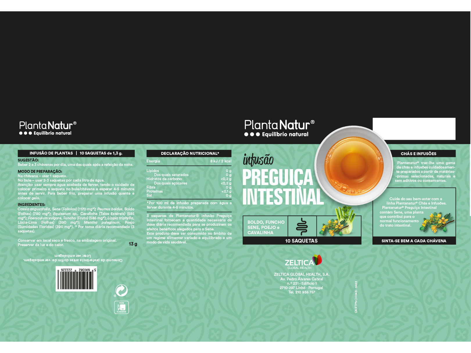CHÁ PLANTANATUR PREGUIÇA INTESTINAL 10 SAQ